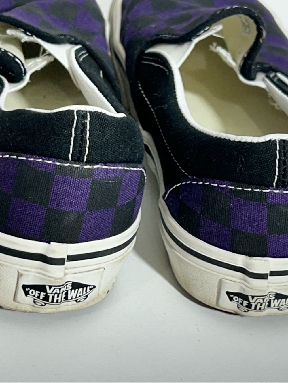 Vans Slip-On Women’s Black & Purple Checkered Sneakers Size 5.5 - Picture 8 of 9